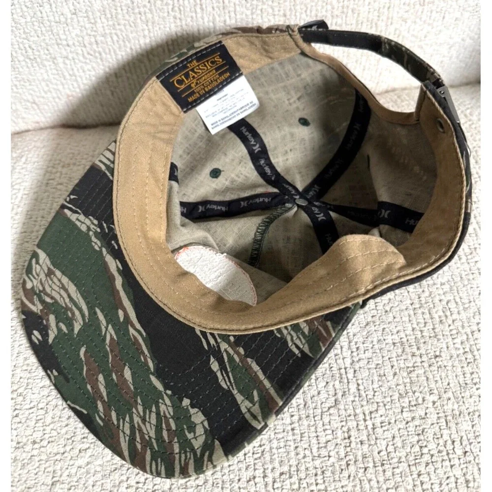 Hurley The Classics Yupoong Green Tiger‎ Stripe Jungle Adjustable Hat Ripstop